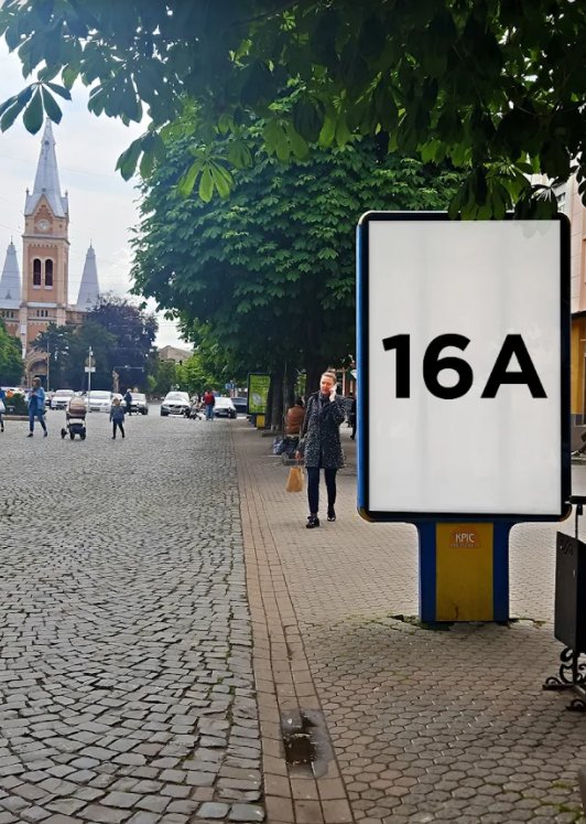 Сітілайт №255402 в місті Мукачево (Закарпатська область), розміщення зовнішнішньої реклами, IDMedia-оренда найнижчі ціни!