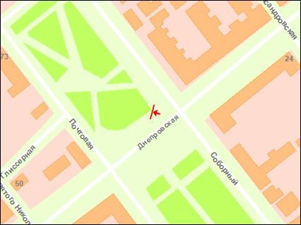 IDMedia Наружная реклама в городе Запорожье (Запорожская область), Экран в городе Запорожье №260003 схема