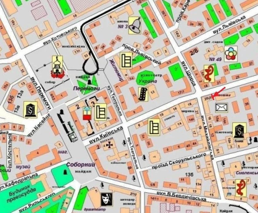 IDMedia Наружная реклама в городе Житомир (Житомирская область), Экран в городе Житомир №260495 схема