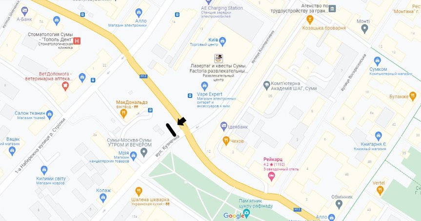 IDMedia Наружная реклама в городе Сумы (Сумская область), Ситилайт в городе Сумы №261874 схема