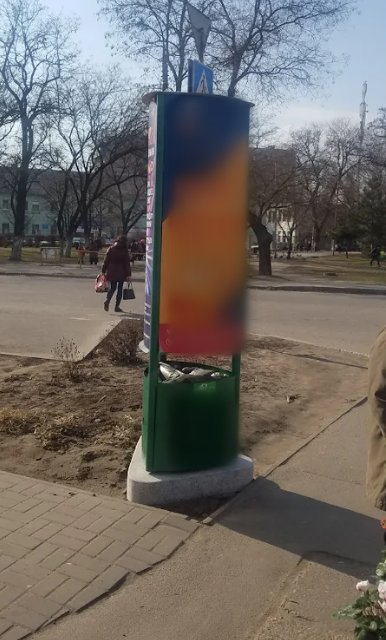 Тумба №262134 в місті Запоріжжя (Запорізька область), розміщення зовнішнішньої реклами, IDMedia-оренда найнижчі ціни!