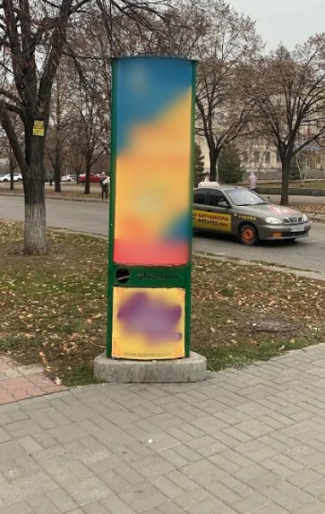 Тумба №262161 в місті Запоріжжя (Запорізька область), розміщення зовнішнішньої реклами, IDMedia-оренда найнижчі ціни!