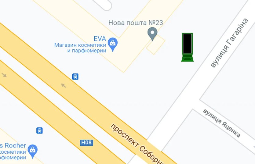 IDMedia Арендовать и разместить Тумба в городе Запорожье (Запорожская область) №262480 схема
