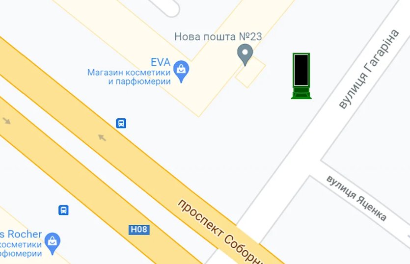 IDMedia Арендовать и разместить Тумба в городе Запорожье (Запорожская область) №262481 схема