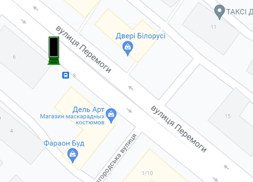 IDMedia Арендовать и разместить Тумба в городе Запорожье (Запорожская область) №262489 схема