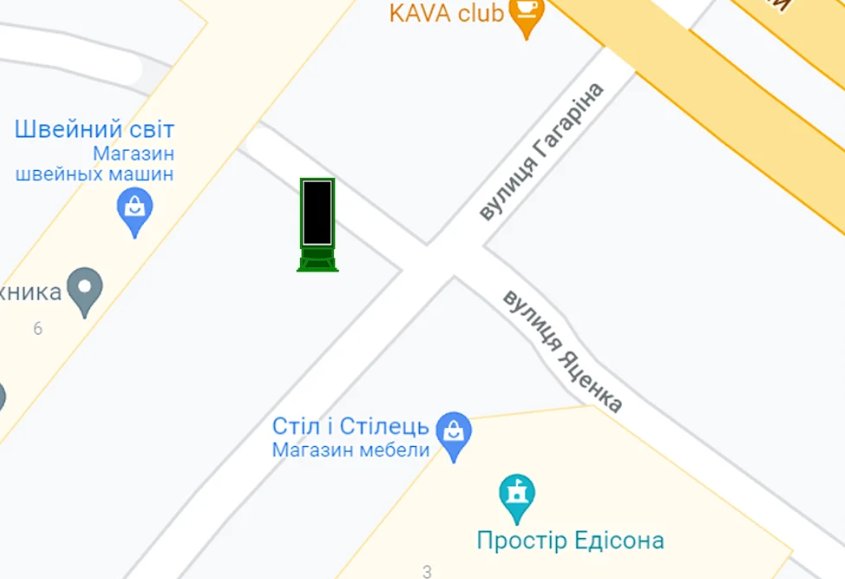 IDMedia Арендовать и разместить Тумба в городе Запорожье (Запорожская область) №262517 схема