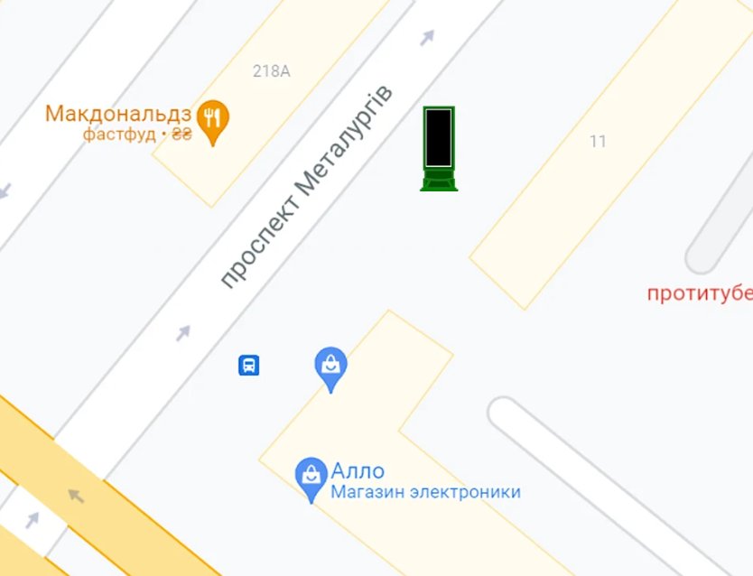 IDMedia Арендовать и разместить Тумба в городе Запорожье (Запорожская область) №262523 схема