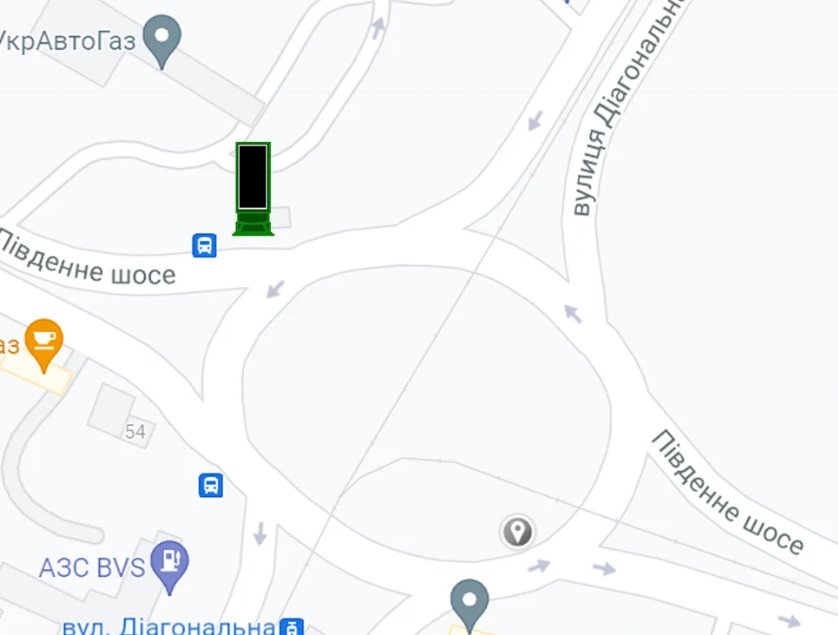 IDMedia Наружная реклама в городе Запорожье (Запорожская область), Тумбу в городе Запорожье №262528 схема