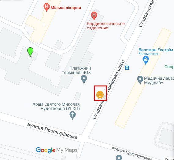 IDMedia Арендовать и разместить Ситилайт в городе Хмельницкий (Хмельницкая область) №263135 схема