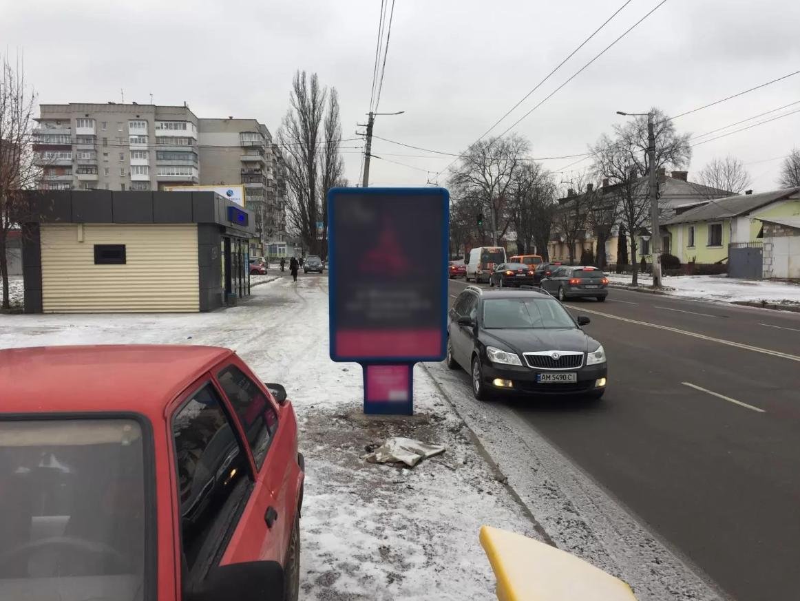 Сітілайт №264866 в місті Житомир (Житомирська область), розміщення зовнішнішньої реклами, IDMedia-оренда найнижчі ціни!