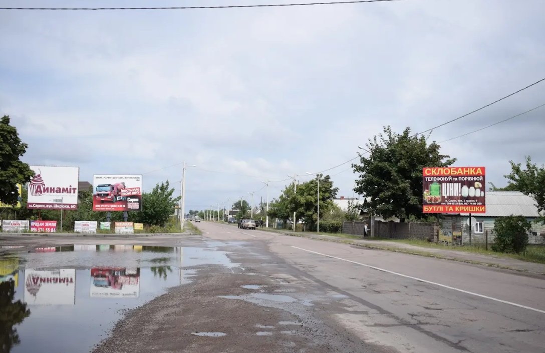 Білборд №265758 в місті Сарни (Рівненська область), розміщення зовнішнішньої реклами, IDMedia-оренда найнижчі ціни!