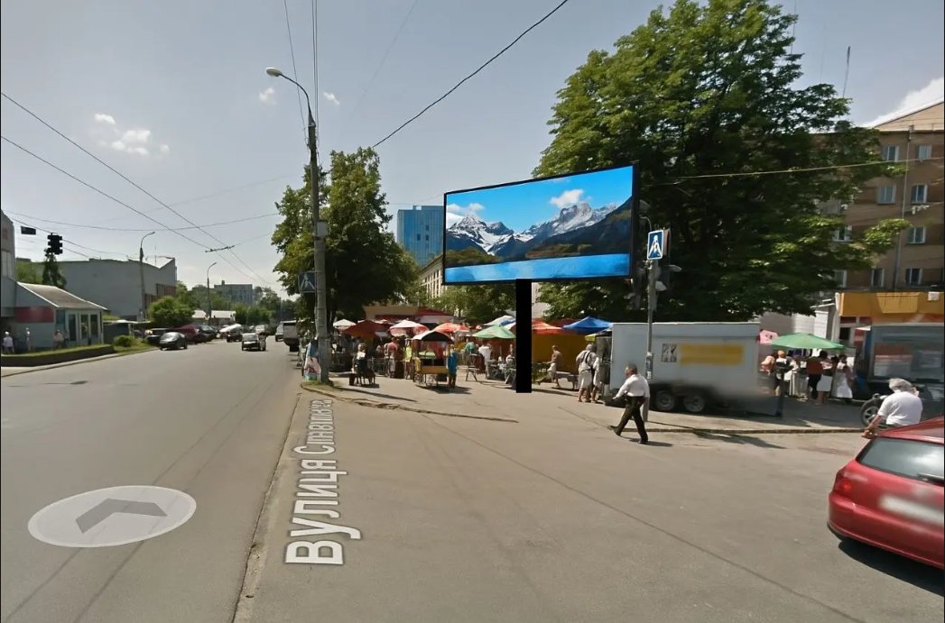 `Экран №268348 в городе Черкассы (Черкасская область), размещение наружной рекламы, IDMedia-аренда по самым низким ценам!`