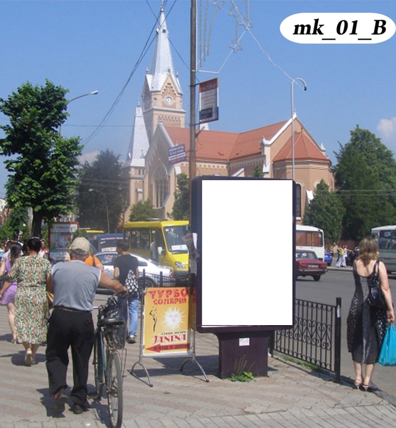 Сітілайт формат 1.2х1.8 №270052 в городе Мукачево (Закарпатська область) Сітілайт №270052 в місті Мукачево (Закарпатська область), розміщення зовнішнішньої реклами, IDMedia-оренда найнижчі ціни!