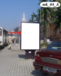 Сітілайт у місті Мукачево #270057 за адресою Мукачево, вул. Миру (УкрСоцБанк) Сітілайт №270057 в місті Мукачево (Закарпатська область), розміщення зовнішнішньої реклами, IDMedia-оренда найнижчі ціни!