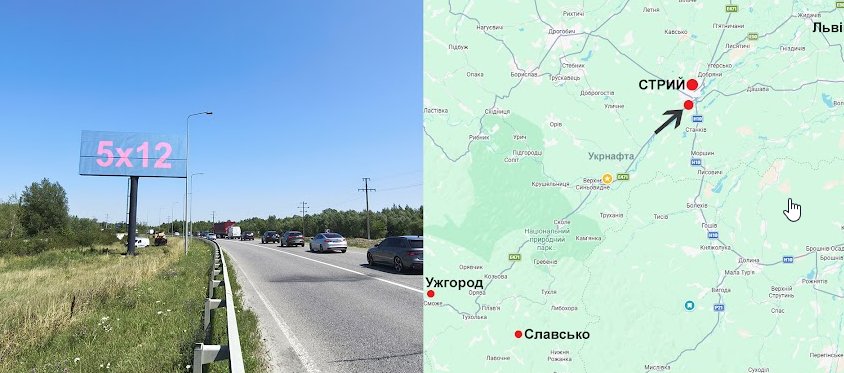Білборд формат 5,15х12,2 №270471 в городе Стрий (Львівська область) Білборд №270471 в місті Стрий (Львівська область), розміщення зовнішнішньої реклами, IDMedia-оренда найнижчі ціни!