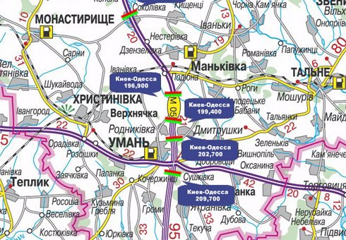 IDMedia Наружная реклама в городе Черкассы трасса (Черкасская область), Арку в городе Черкассы трасса №27640 схема