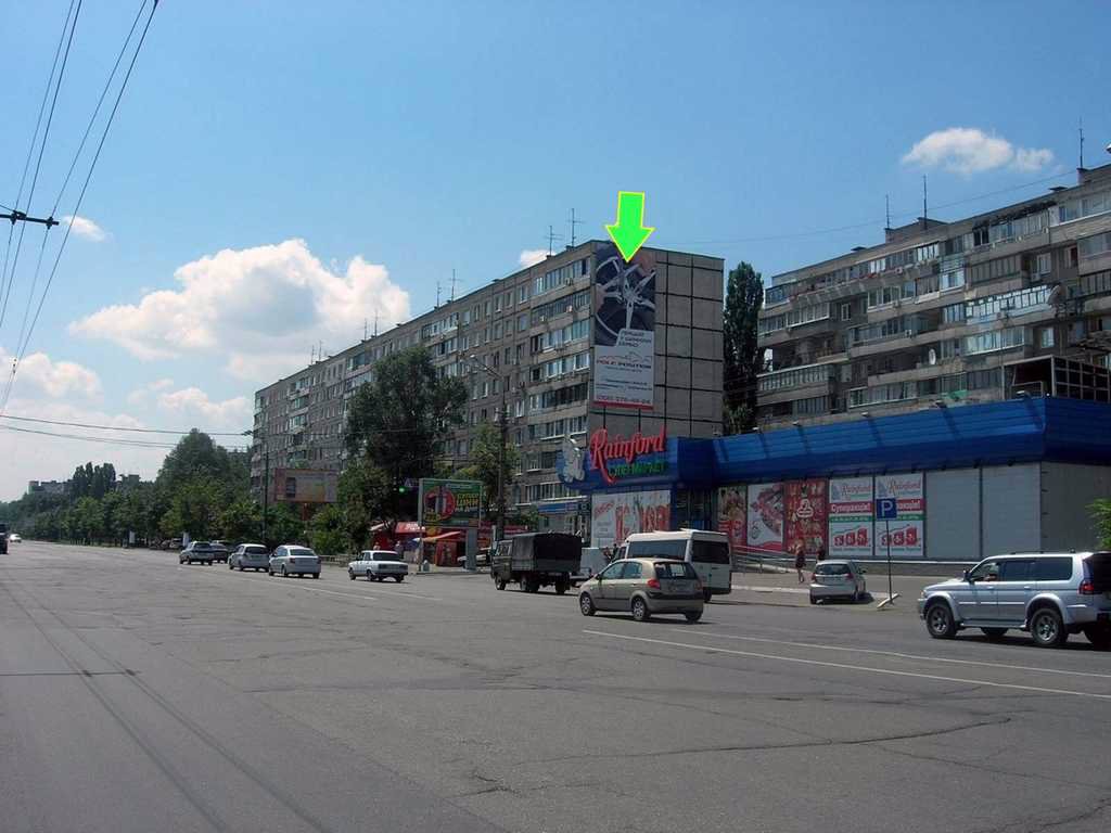 Брандмауер №94309 в місті Дніпро (Дніпропетровська область), розміщення зовнішнішньої реклами, IDMedia-оренда найнижчі ціни!